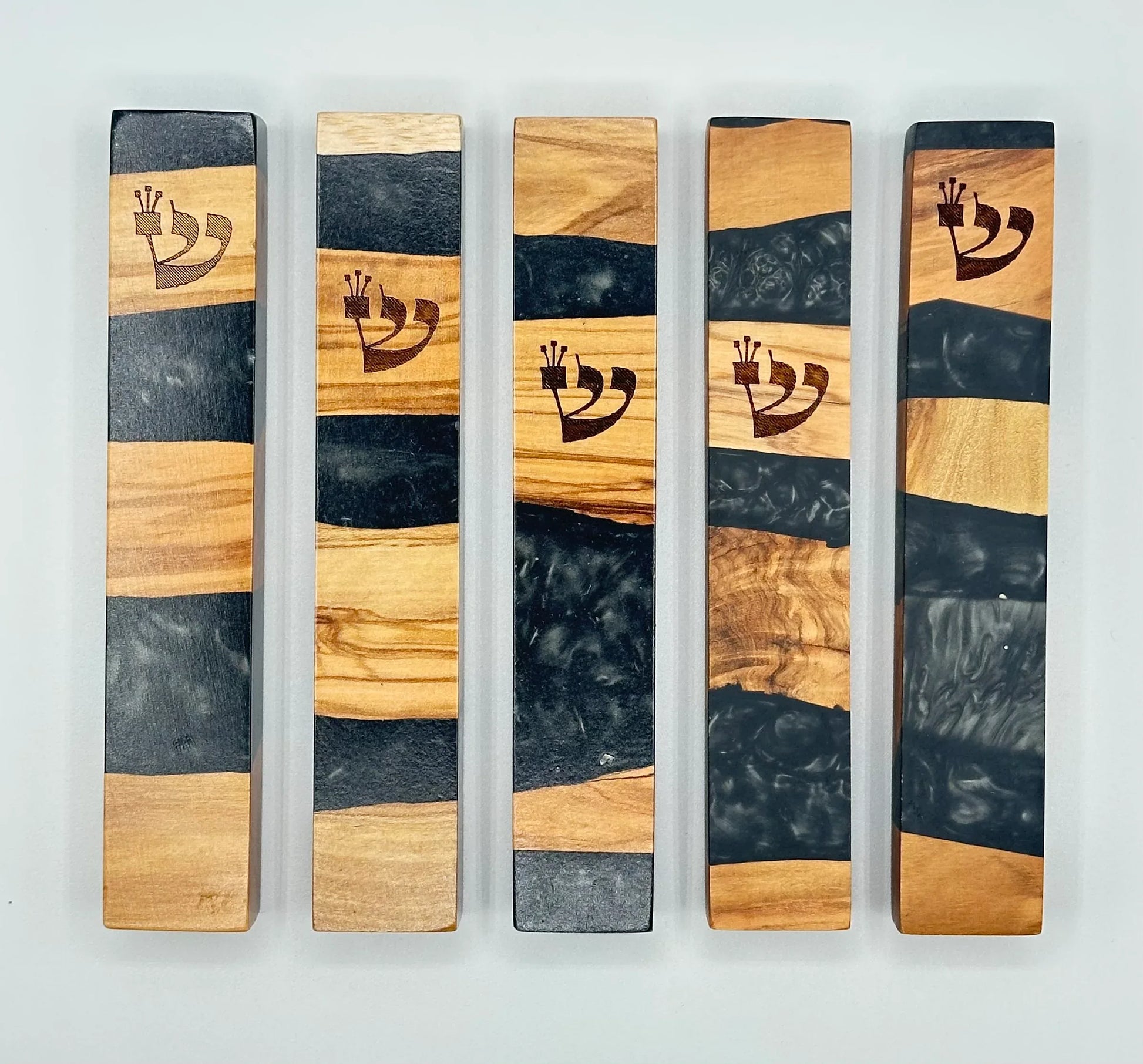Wood and Epoxy Mezuzah Case - Orot Judaica