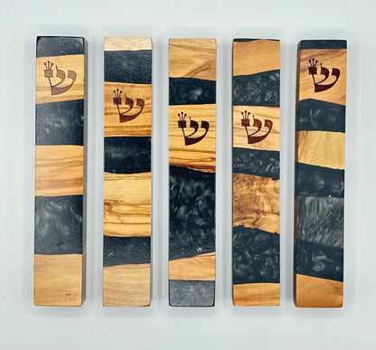 Wood and Epoxy Mezuzah Case - Orot Judaica