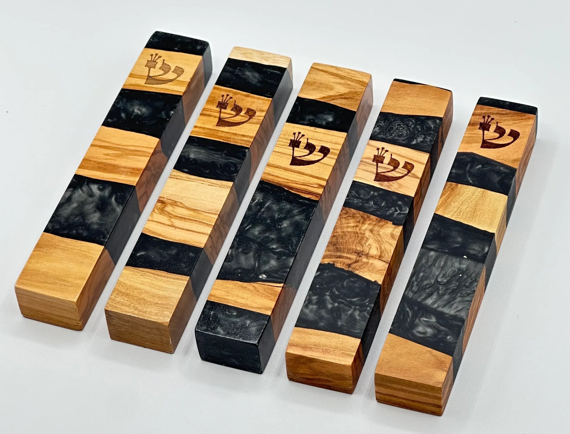 Wood and Epoxy Mezuzah Case - Orot Judaica