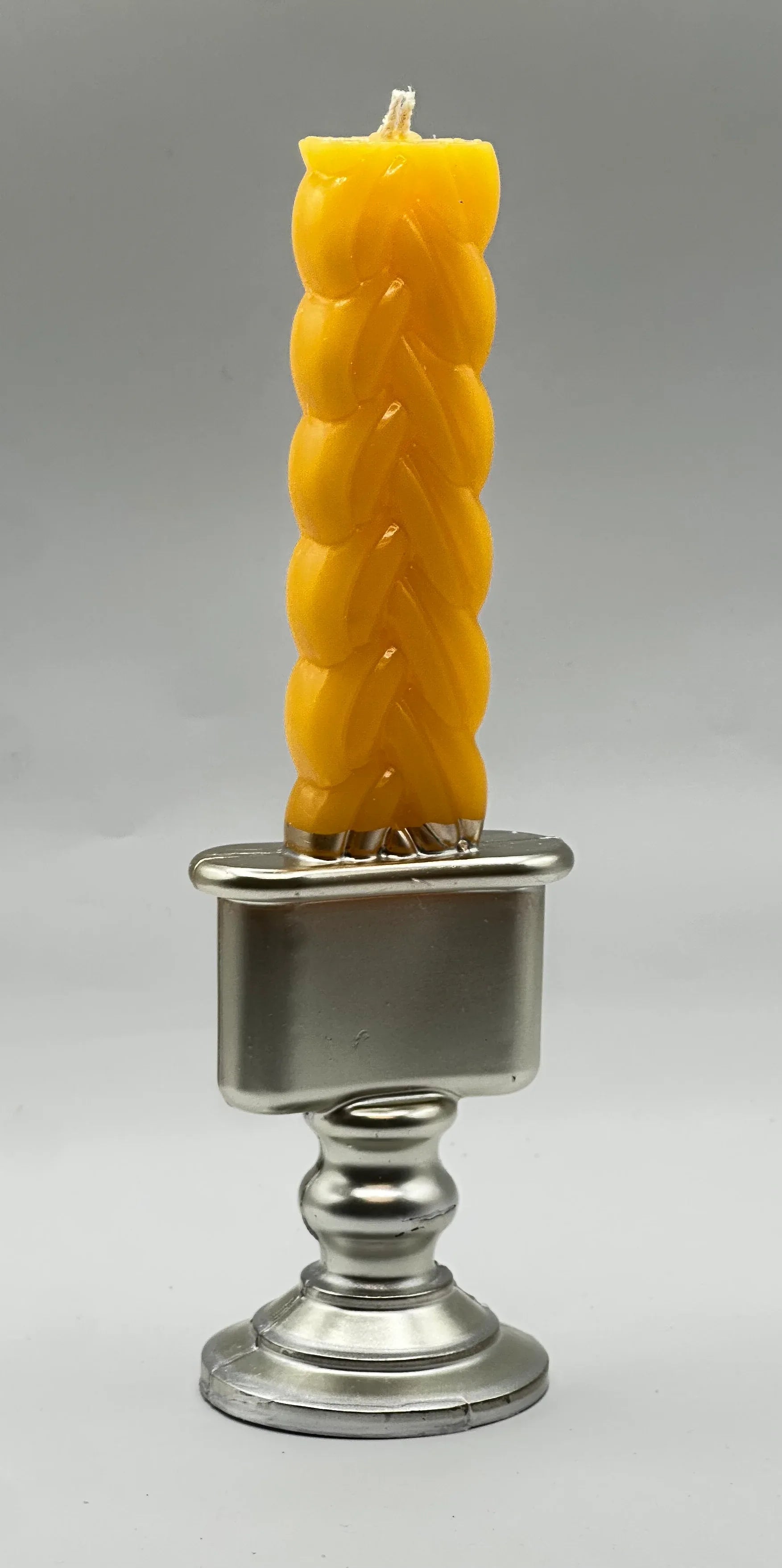 Havdalah Candle - Silver Candlestick Sculpted Design - Orot Judaica