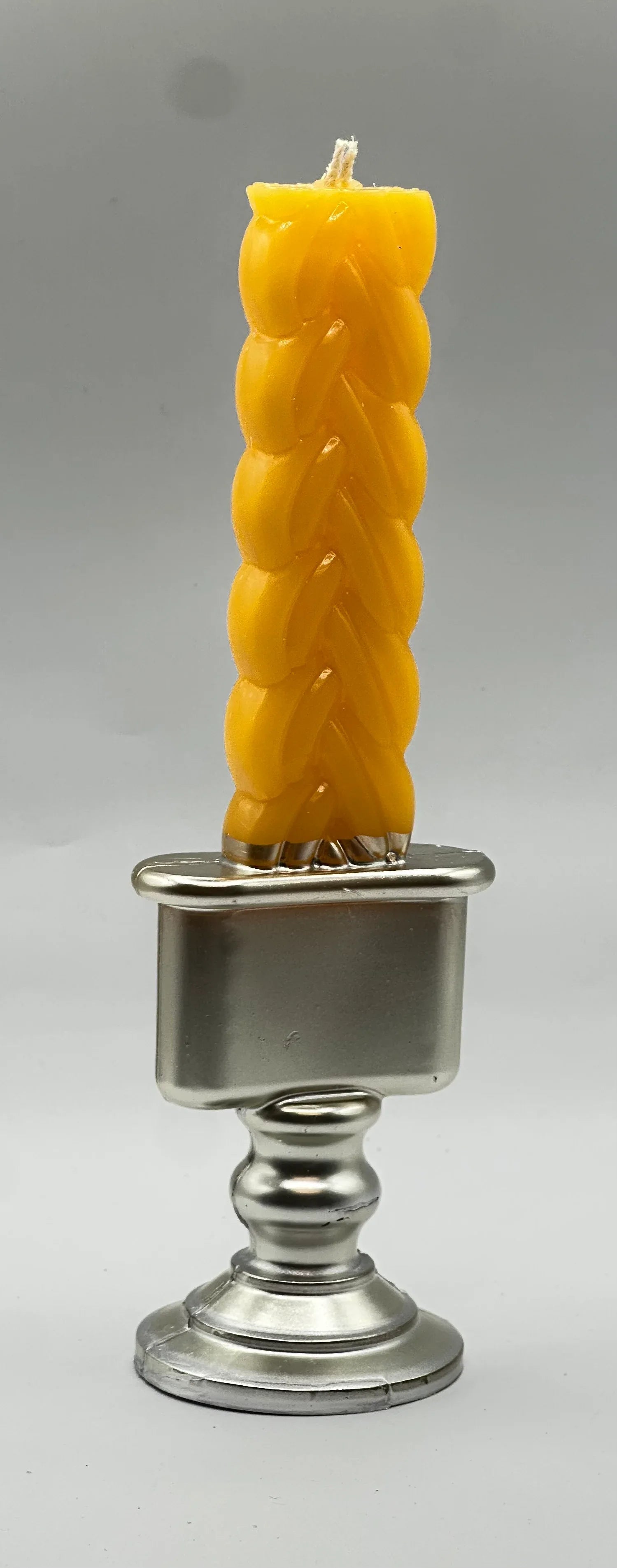 Havdalah Candle - Silver Candlestick Sculpted Design - Orot Judaica