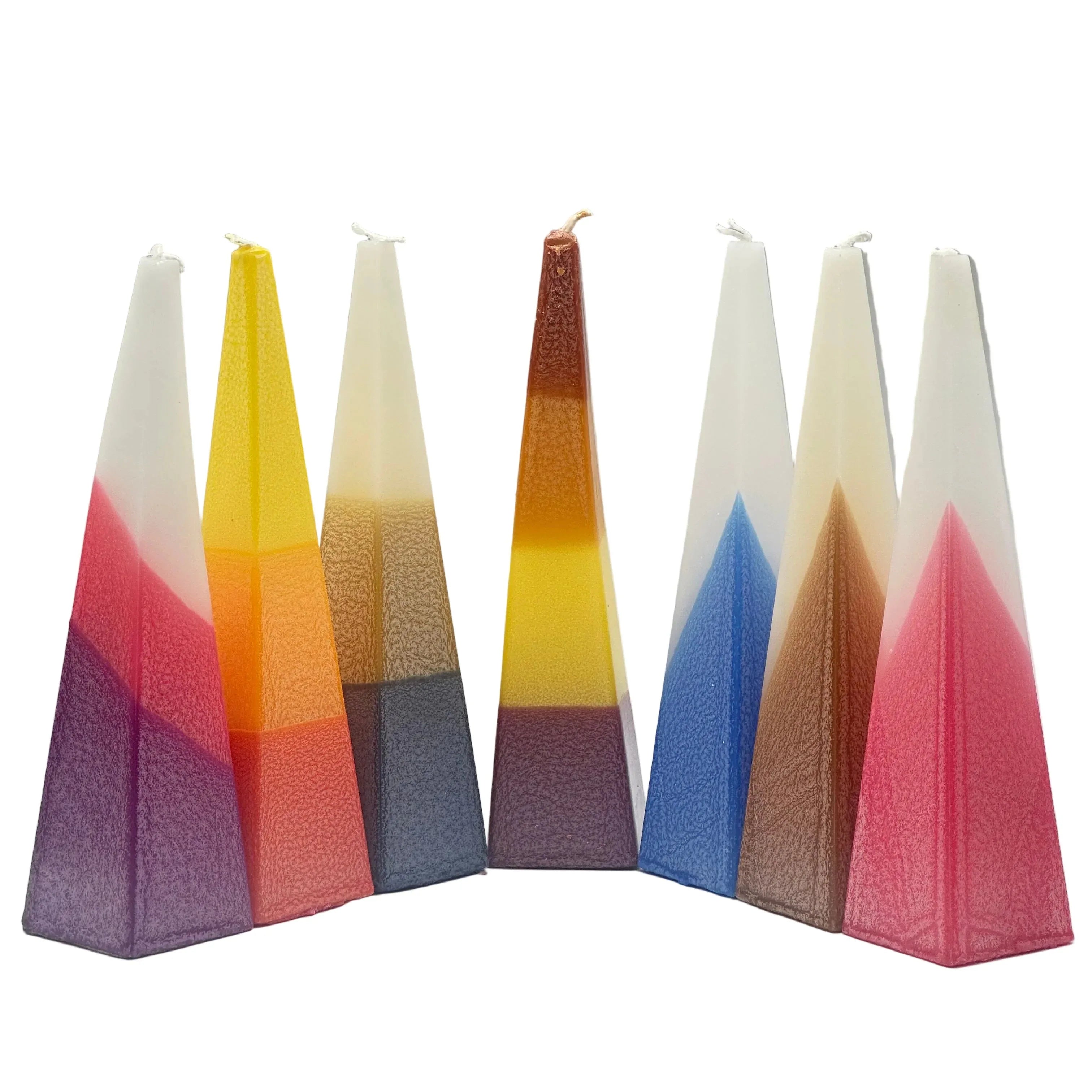 Havdalah Candle - Modern Pyramid Design Multicolor - Orot Judaica
