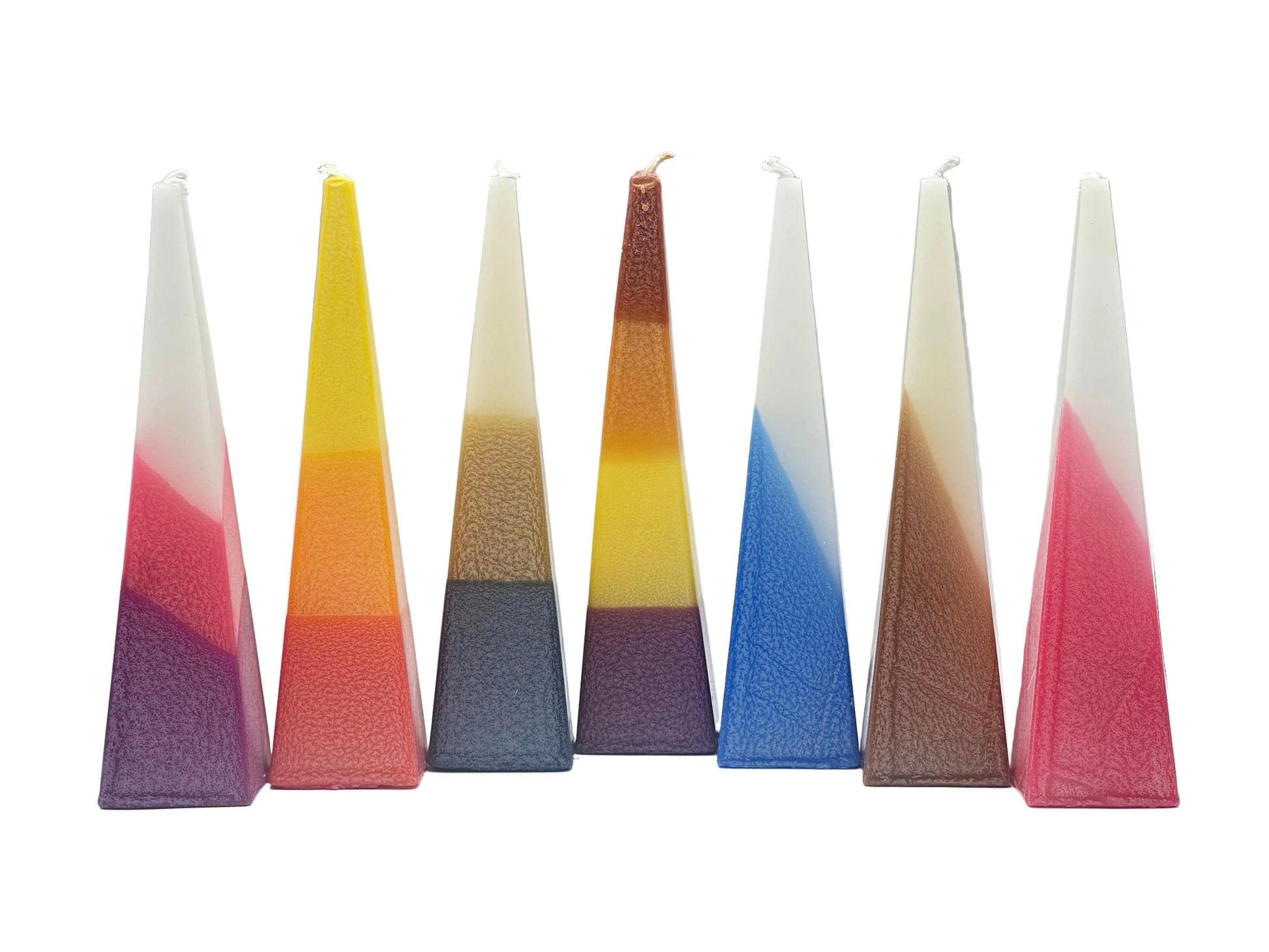 Havdalah Candle - Modern Pyramid Design Multicolor - Orot Judaica
