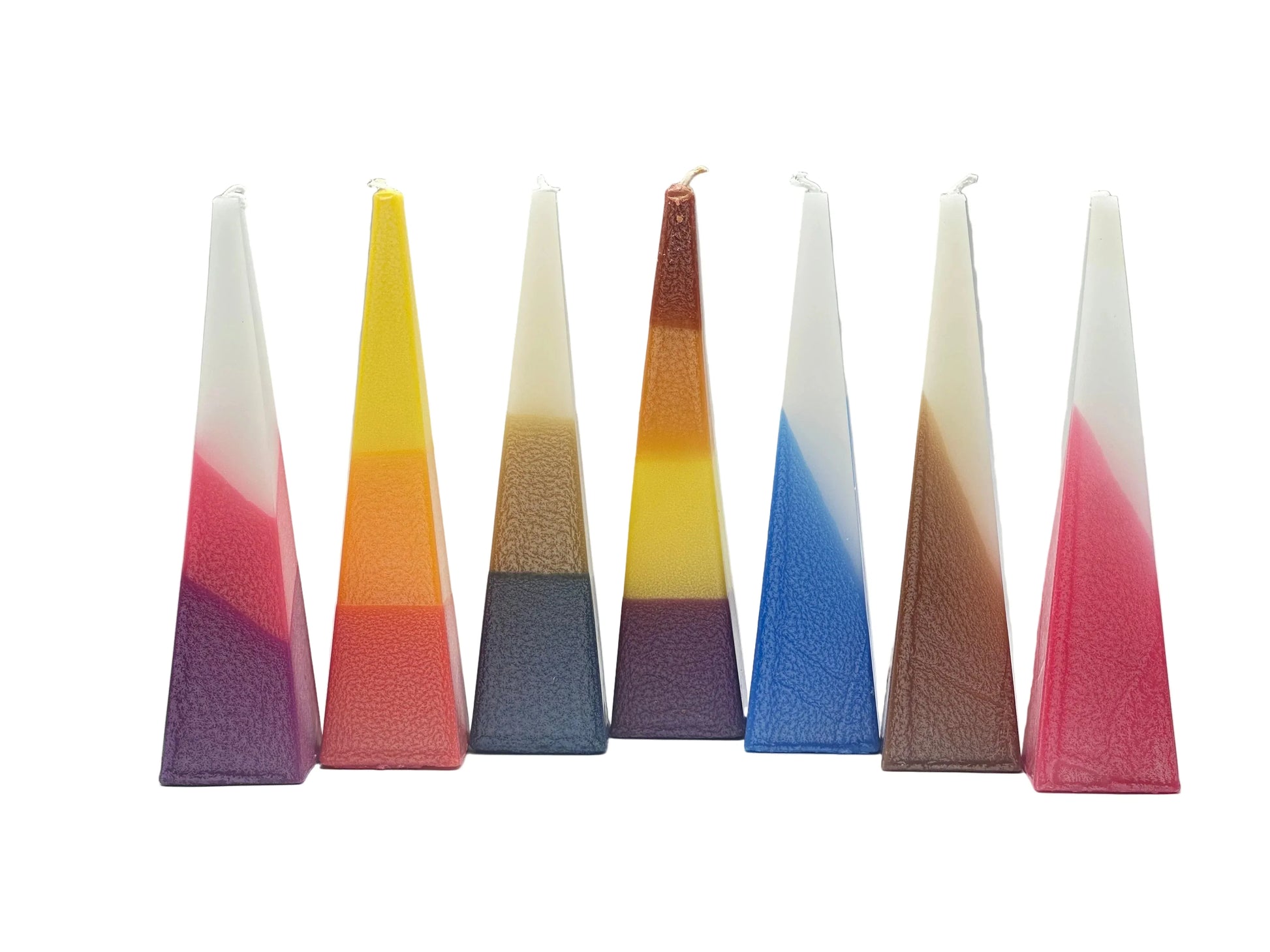 Havdalah Candle - Modern Pyramid Design Multicolor - Orot Judaica