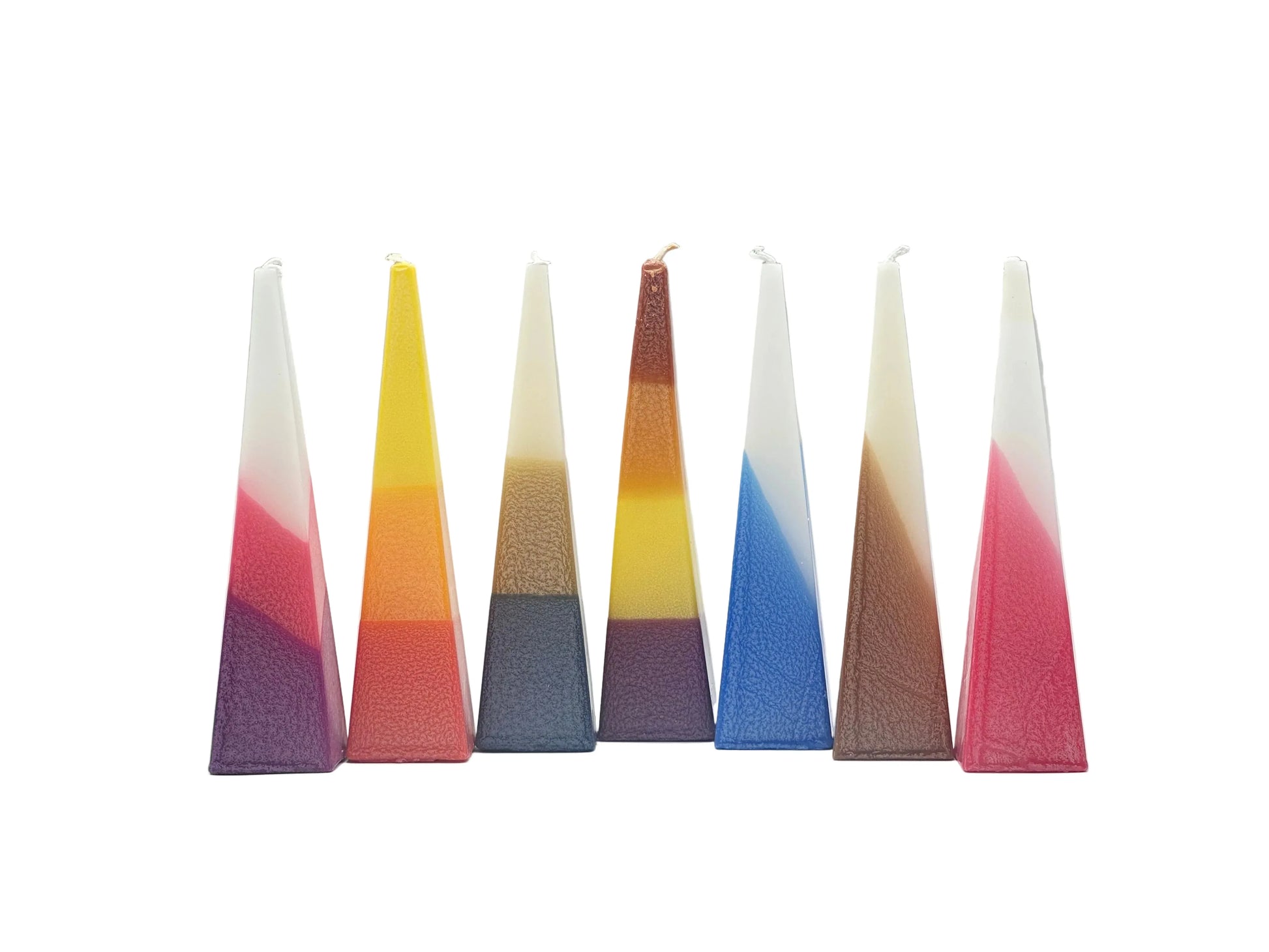 Havdalah Candle - Modern Pyramid Design Multicolor - Orot Judaica
