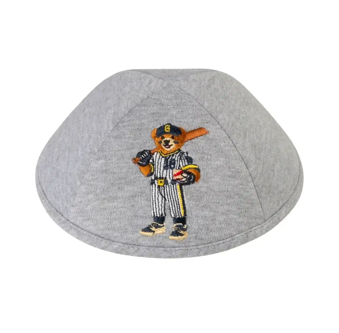 Kippah - iKIPPAH Embroidered Baseball Bear Gray Yarmulke