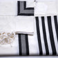 Tallit Shacharit Black - 100% Rehelim Wool - Mishkan HaTchelet - Orot Judaica