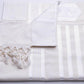Tallit Shacharit White - 100% Rehelim Wool - Mishkan HaTchelet - Orot Judaica