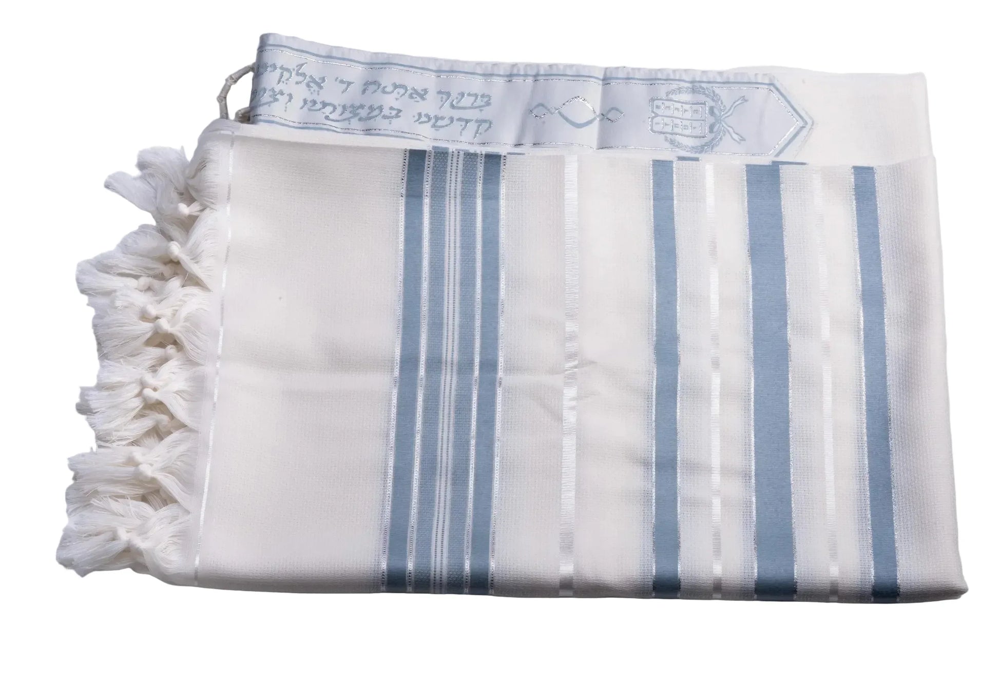 Tallit Tashbetz Bright Blue - 100% Rehelim Wool - Mishkan HaTchelet - Orot Judaica