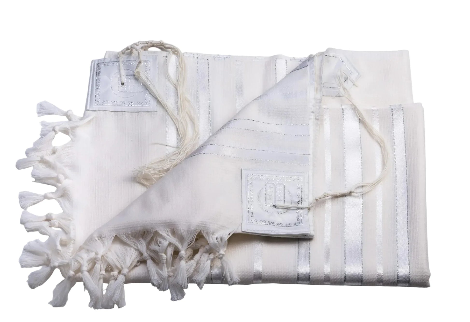 Tallit Tashbetz Silver - 100% Rehelim Wool - Mishkan HaTchelet - Orot Judaica