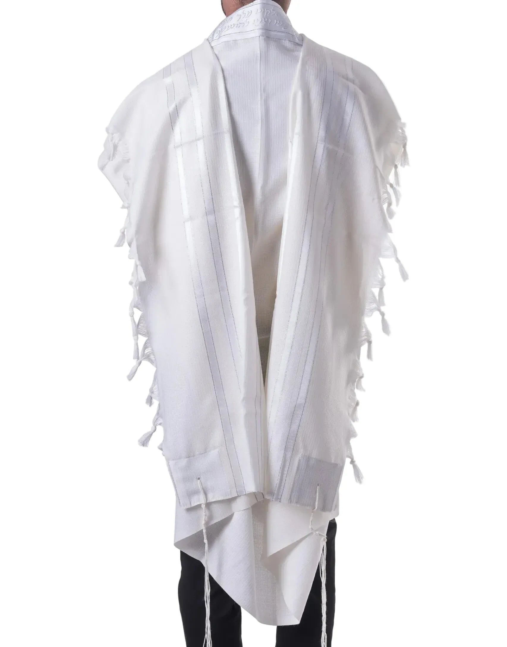 Tallit Tashbetz Silver - 100% Rehelim Wool - Mishkan HaTchelet - Orot Judaica