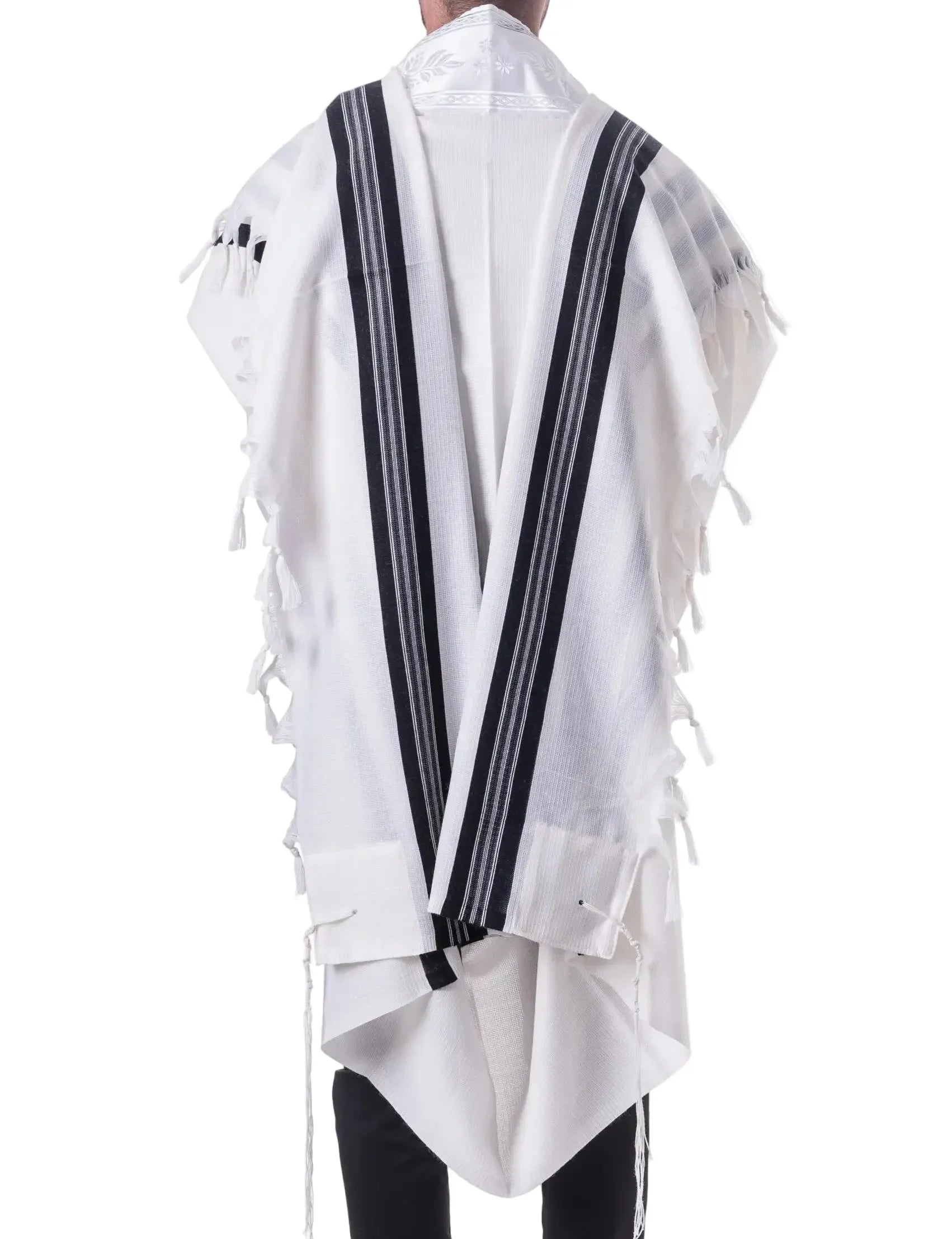 Tallit Tashbetz Black - 100% Rehelim Wool - Mishkan HaTchelet - Orot Judaica