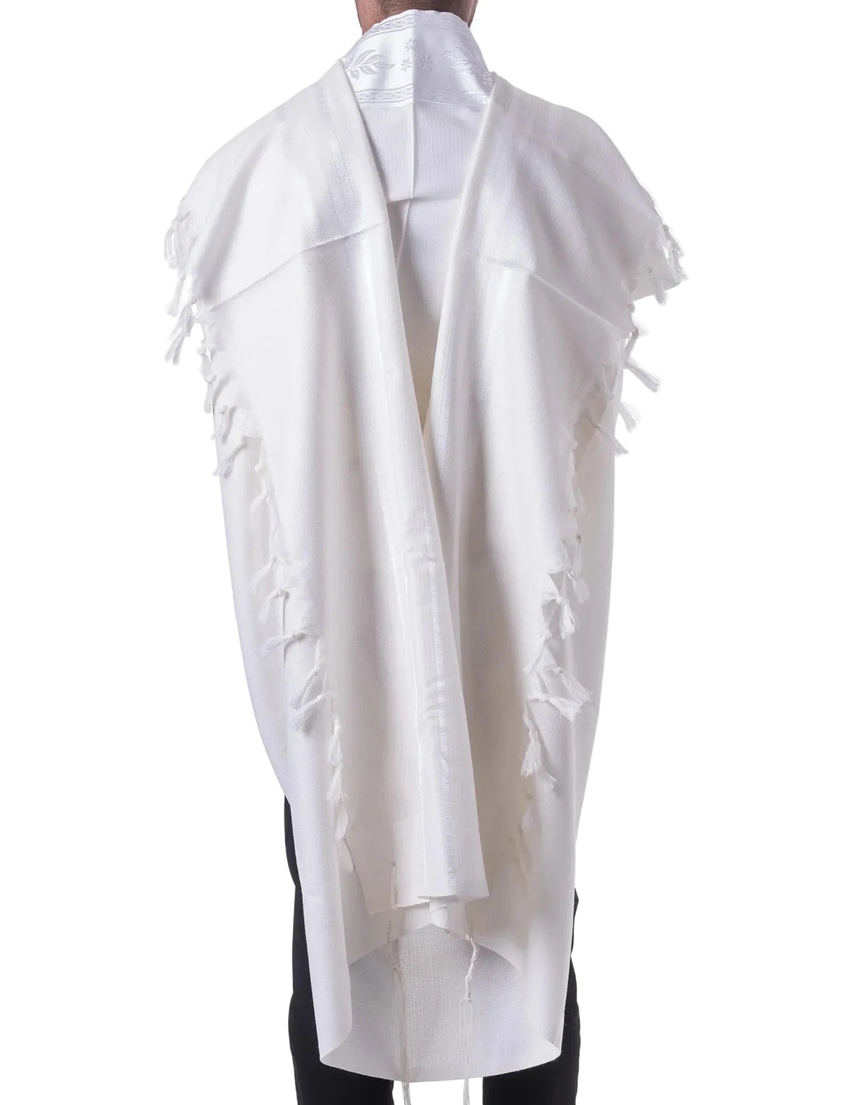 Tallit Tashbetz White - 100% Rehelim Wool - Mishkan HaTchelet - Orot Judaica