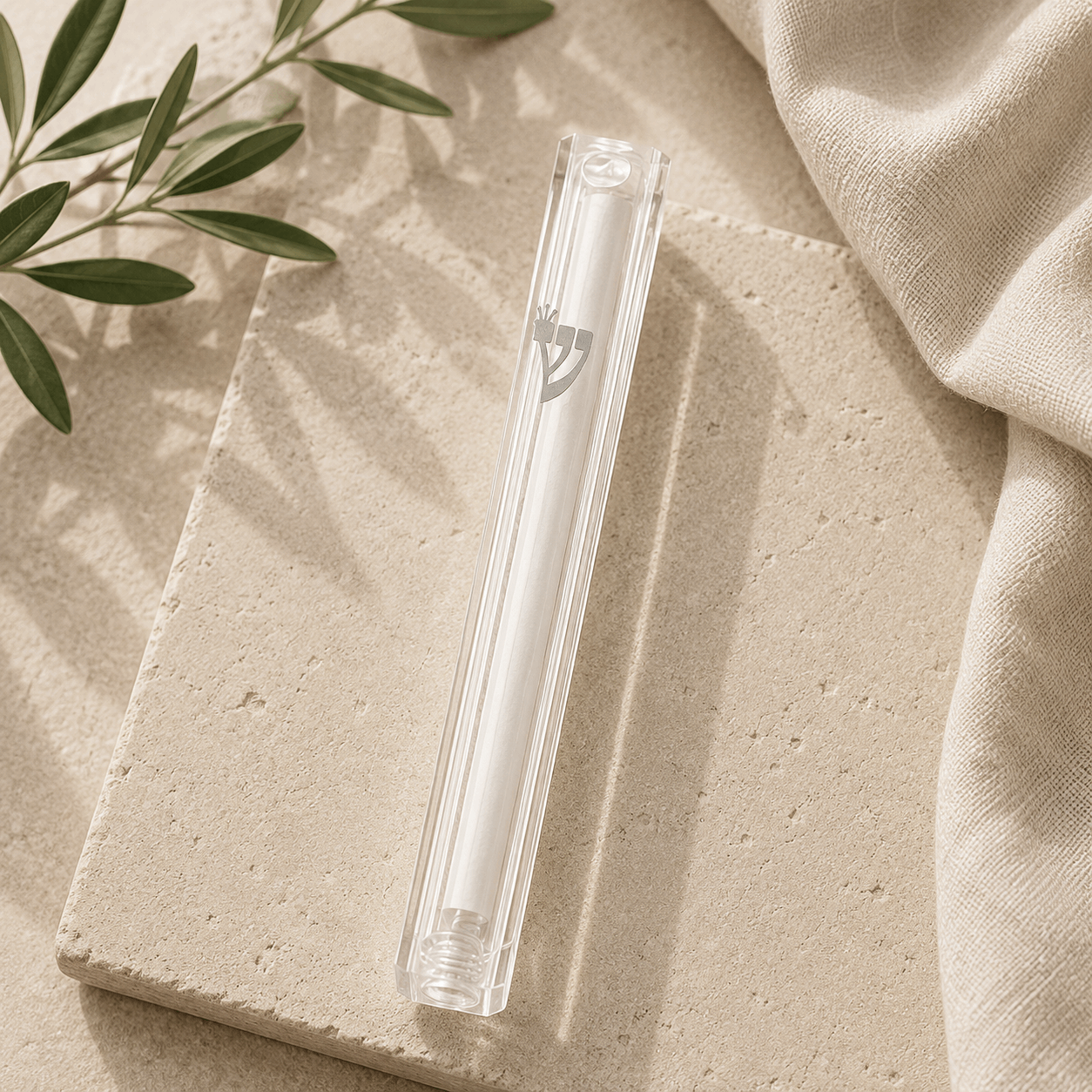 Mezuzah Case – Clear Plastic Mezuzah with Screw Cap | Fits 4.7" Klaf