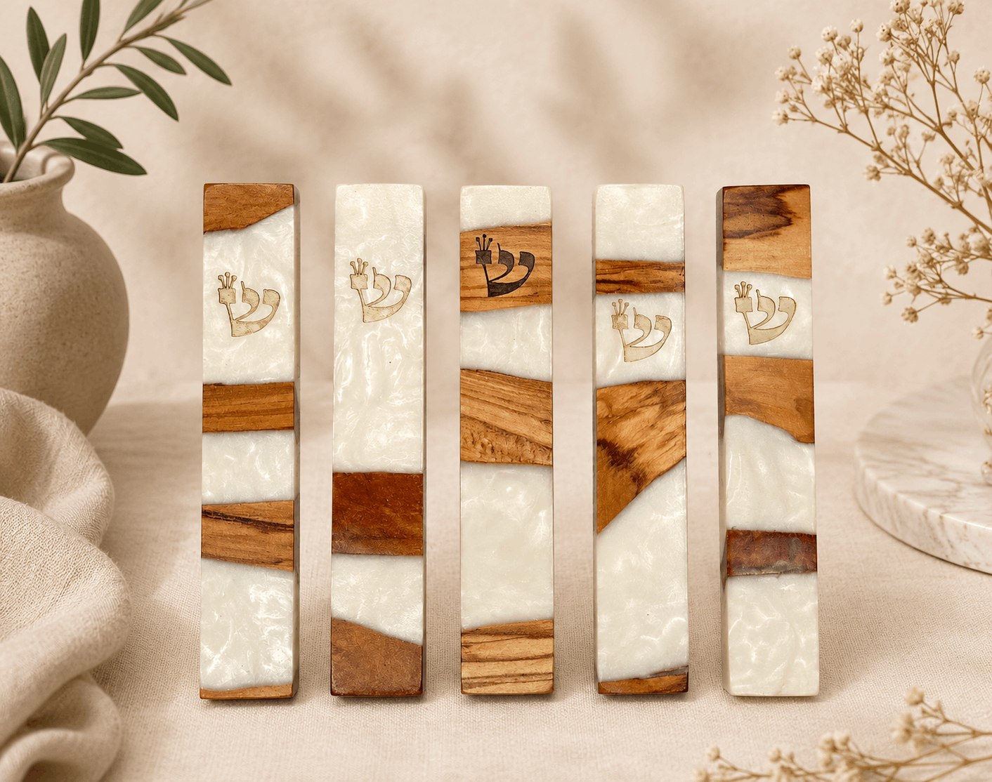 Mezuzah Case – Wood & Epoxy Mezuzah | Fits 4.7" or 7.9" Klaf