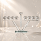Hanukkiah – V-Line Crystal Hanukkah Menorah | Colorful or Clear Crystal Edition