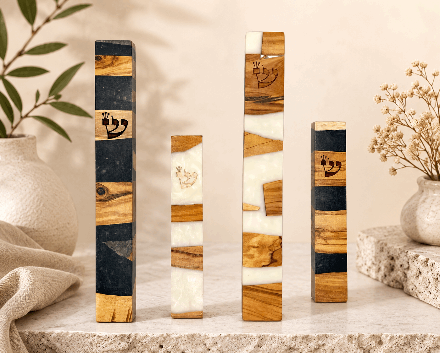 Mezuzah Case – Wood & Epoxy Mezuzah | Fits 4.7" or 7.9" Klaf