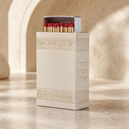 Match Holder – Hadlakat Nerot Shabbat Candle Lighting Faux Leather Matchbox Holder | Miller | Name Embossing