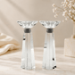 Candlesticks - Crystal Shabbat & Yom Tov Candlesticks | Faceted Crystal Pillar Design