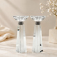 Candlesticks - Crystal Shabbat & Yom Tov Candlesticks | Faceted Crystal Pillar Design