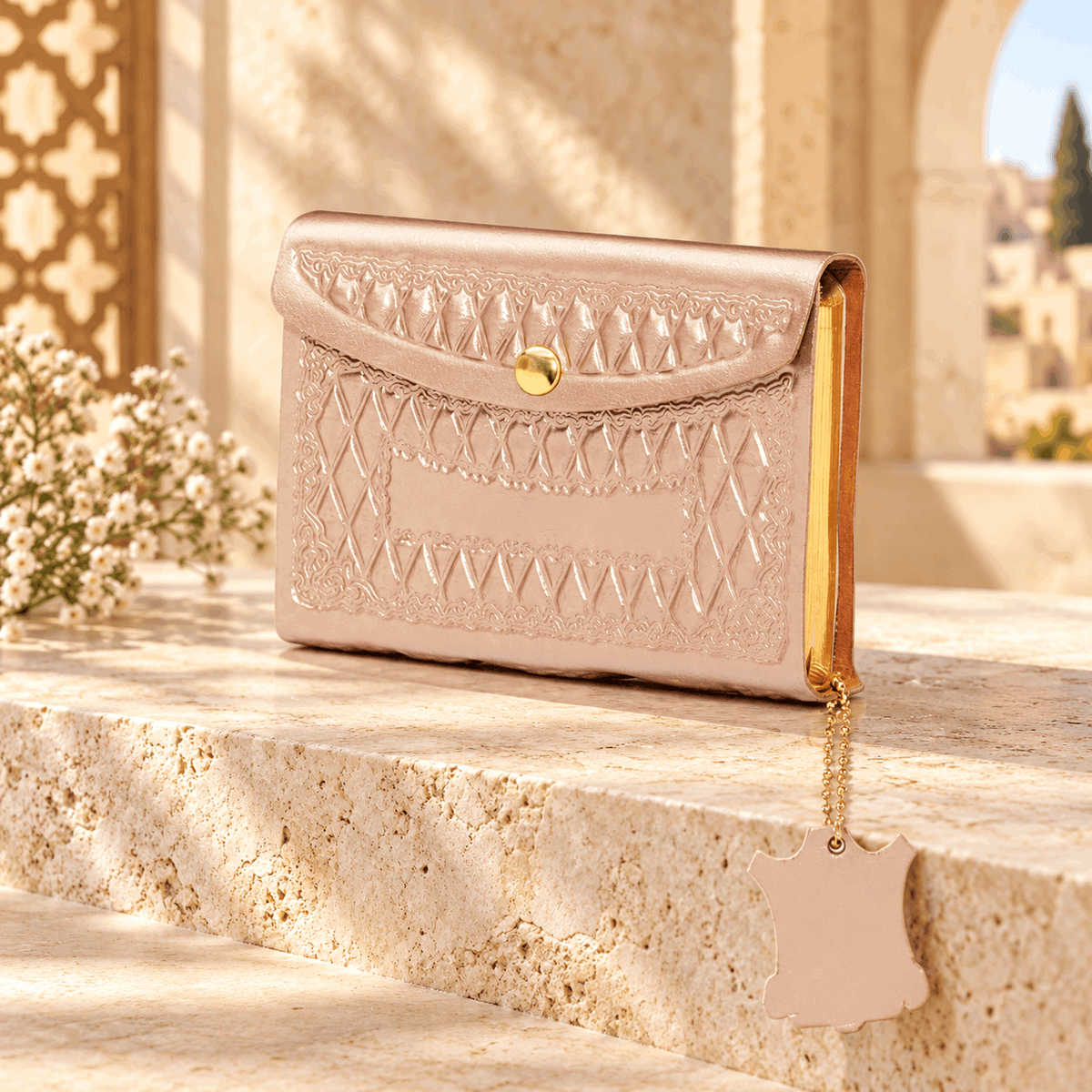 Siddur – Beit Tefillah Genuine Leather Pocket Prayer Book | Rose Gold Snap Closure & Name Stamping
