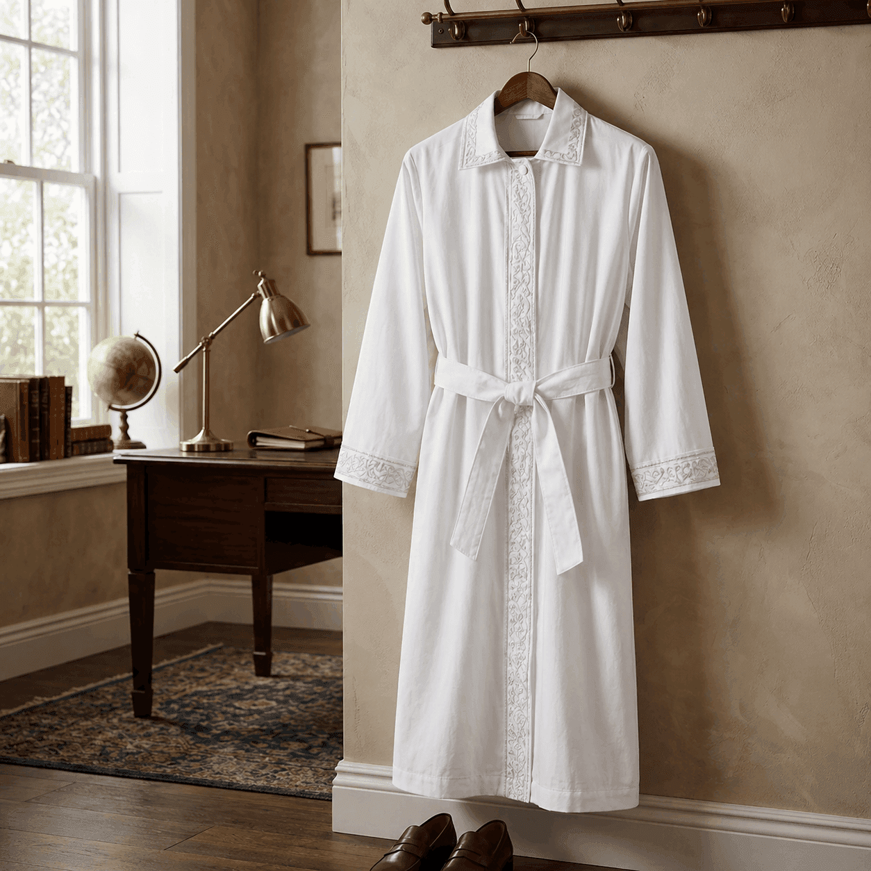 Kittel - Premium White with Silver Trim Elegance