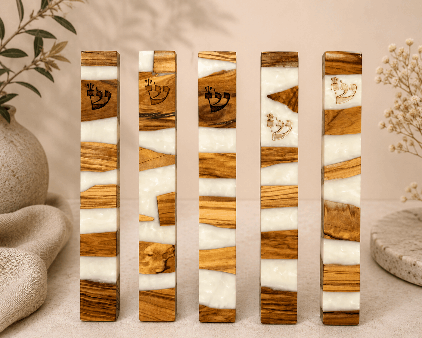 Mezuzah Case – Wood & Epoxy Mezuzah | Fits 4.7" or 7.9" Klaf