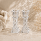 Crystal Shabbat Candlesticks - Stone Collection