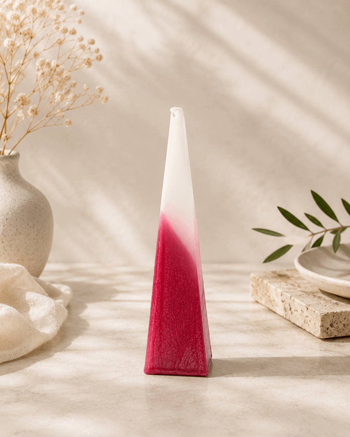Havdalah Candle - Modern Pyramid Design Multicolor