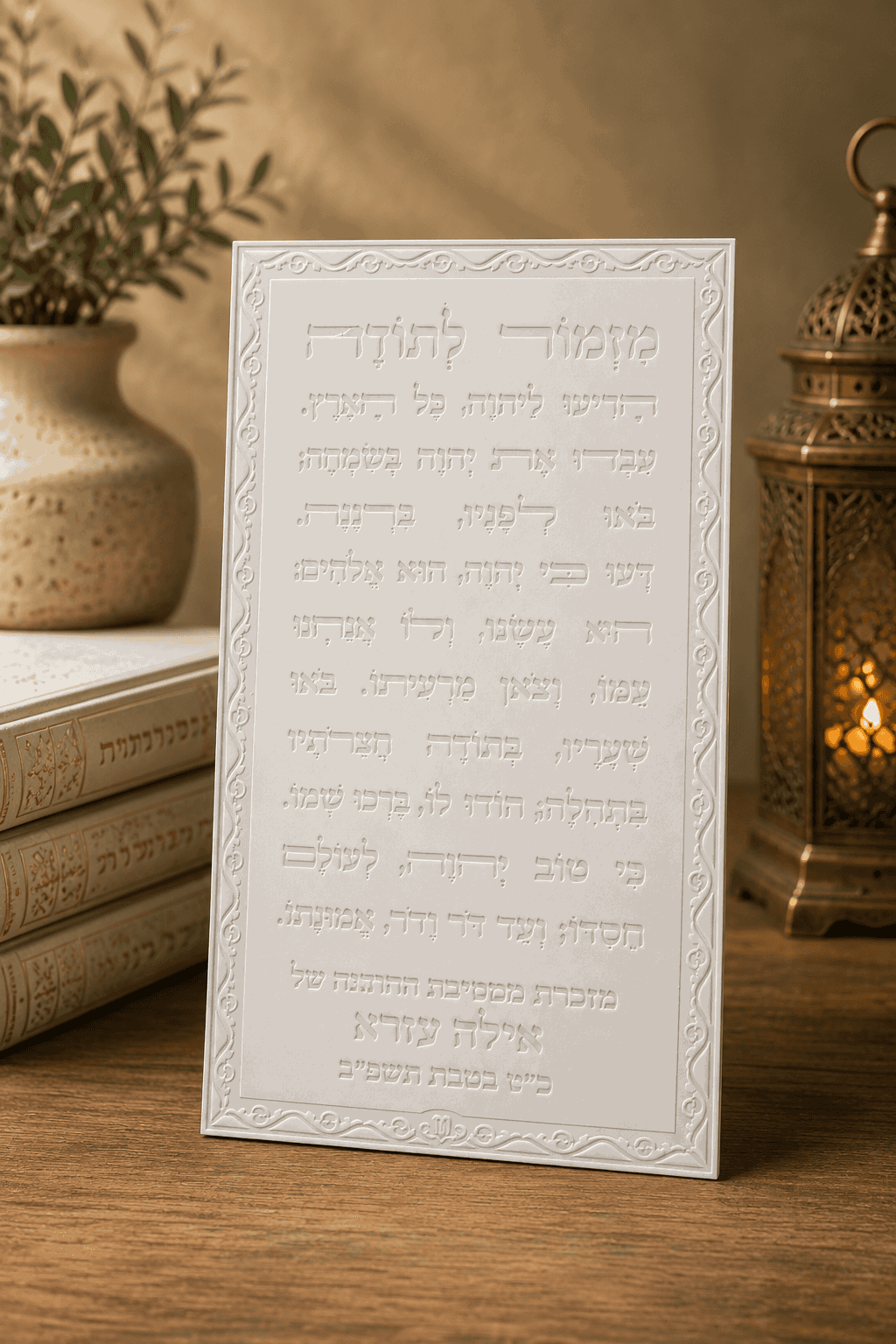 Mizmor LeTodah – Personalized Jewish Event Magnet | Names & Logo
