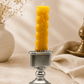 Havdalah Candle - Silver Candlestick Sculpted Design