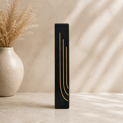 Mezuzah Case – Luxury Concrete Mezuzah with Gold Engraving | Fits 4.9" Klaf