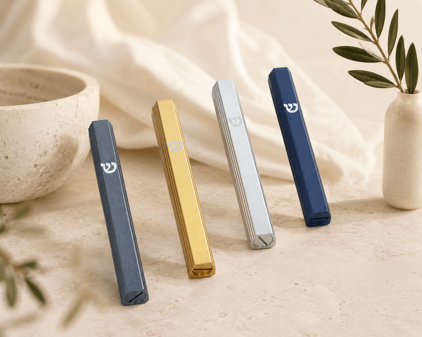 Mezuzah Case – Compact Aluminum Mezuzah | Fits 3.95" Klaf