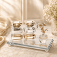 Candlesticks – Crystal Shabbat & Yom Tov Candlesticks with Tray | Blossom Design