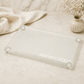 Candlestick Tray – Frosted Crystal Shabbat Candlestick Tray