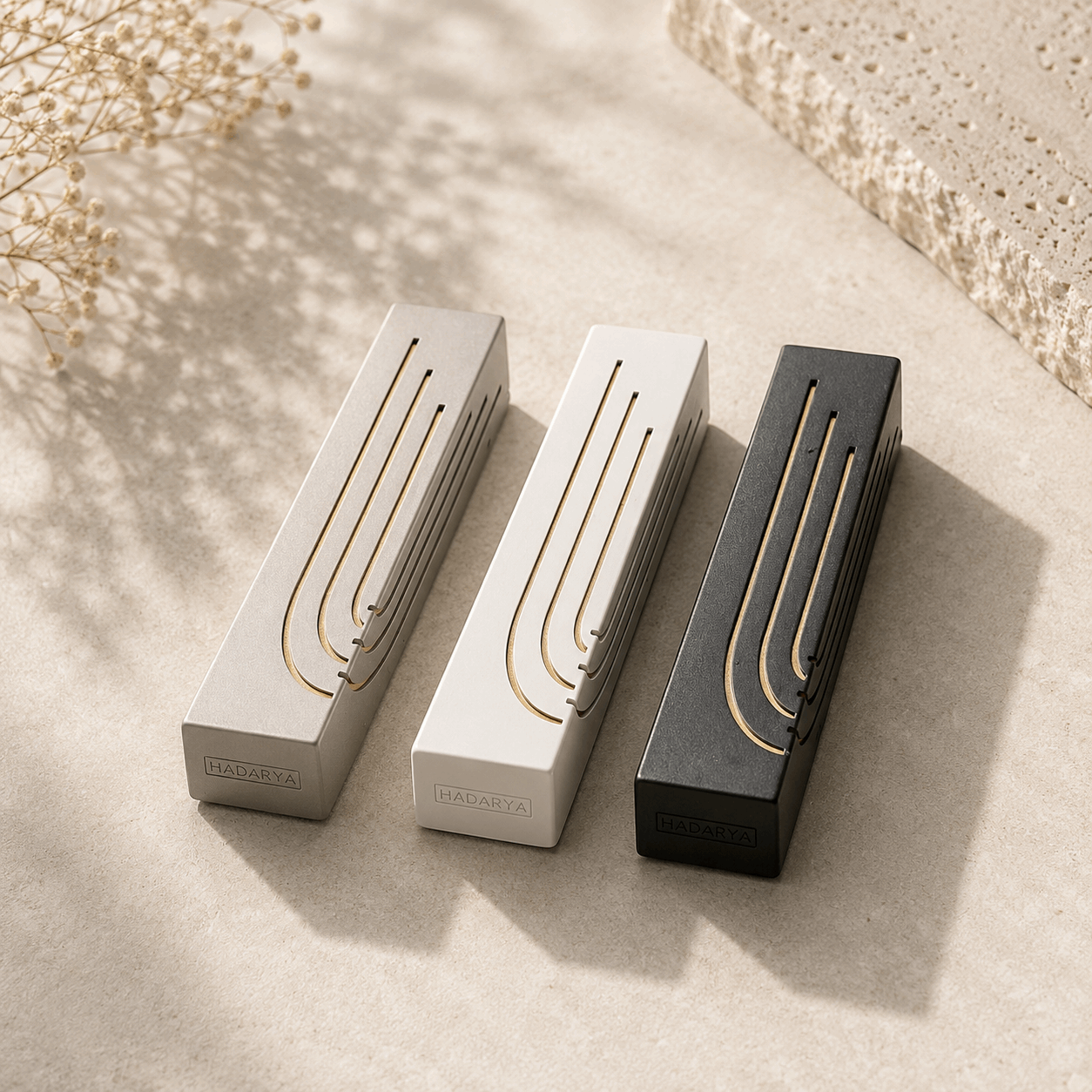 Mezuzah Case – Luxury Concrete Mezuzah with Gold Engraving | Fits 4.9" Klaf