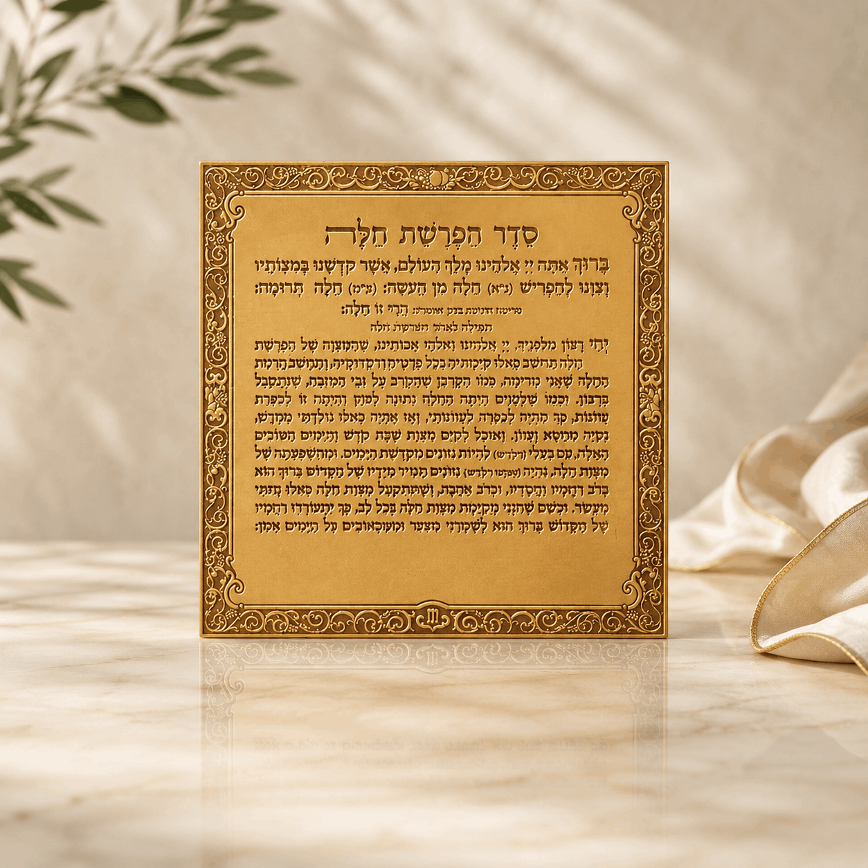 Hafrashat Challah Magnet – Hebrew Prayer Magnet | PU Faux Leather | Name Embossing