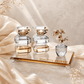 Candlesticks – Crystal Shabbat & Yom Tov Candlesticks with Tray | Blossom Design