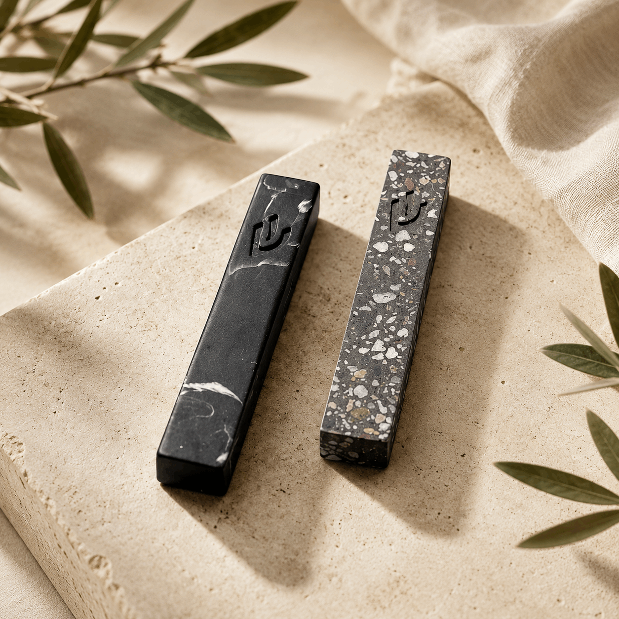 Mezuzah Case – Modern Marble Mezuzah | Fits 4.7" Klaf