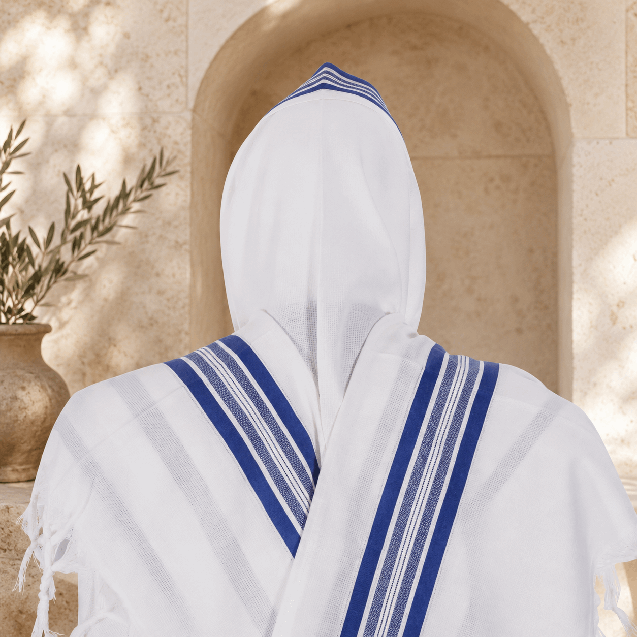 Tallit Tashbetz Blue – 100% Rehelim Wool – Mishkan HaTchelet
