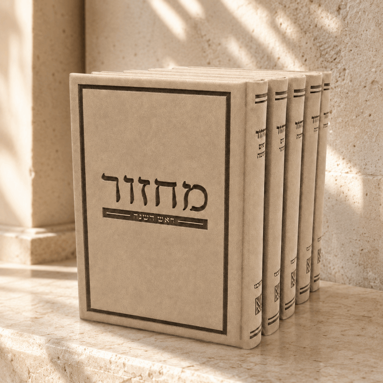 Machzor Set – Silk Premium PU Faux Leather Hebrew Machzorim | Miller Beit Tefillah | Name Embossing
