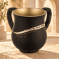 Netilat Yadayim Washing Cup – Black Polymer Cup with Gold Hebrew Blessing