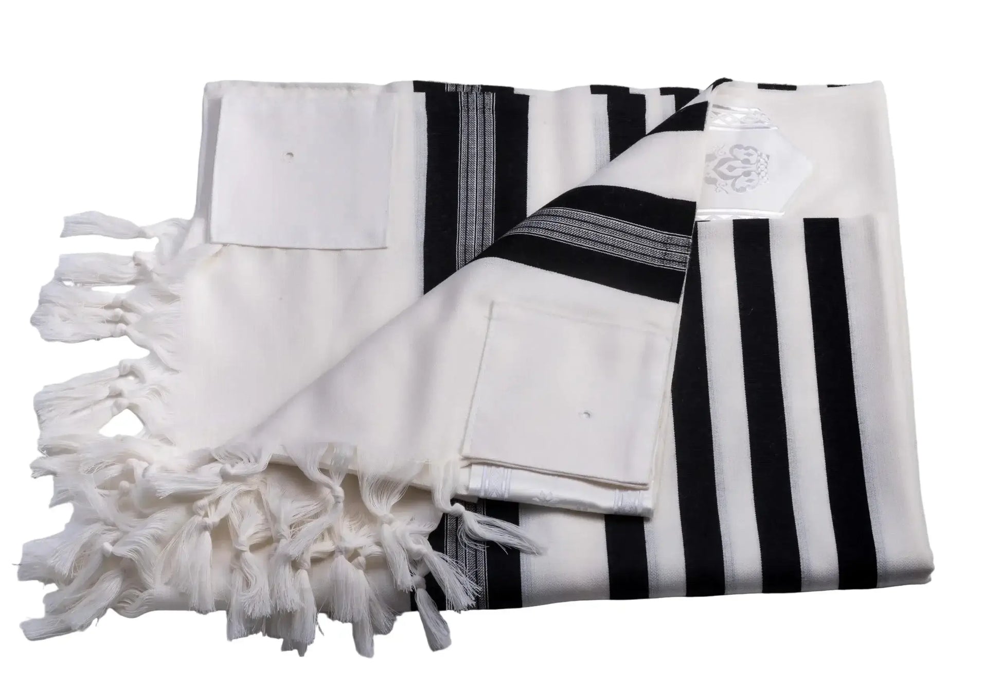 Tallit Pe'er Kal Black - 100% Pure Rehelim Wool - Mishkan HaTchelet - Orot Judaica
