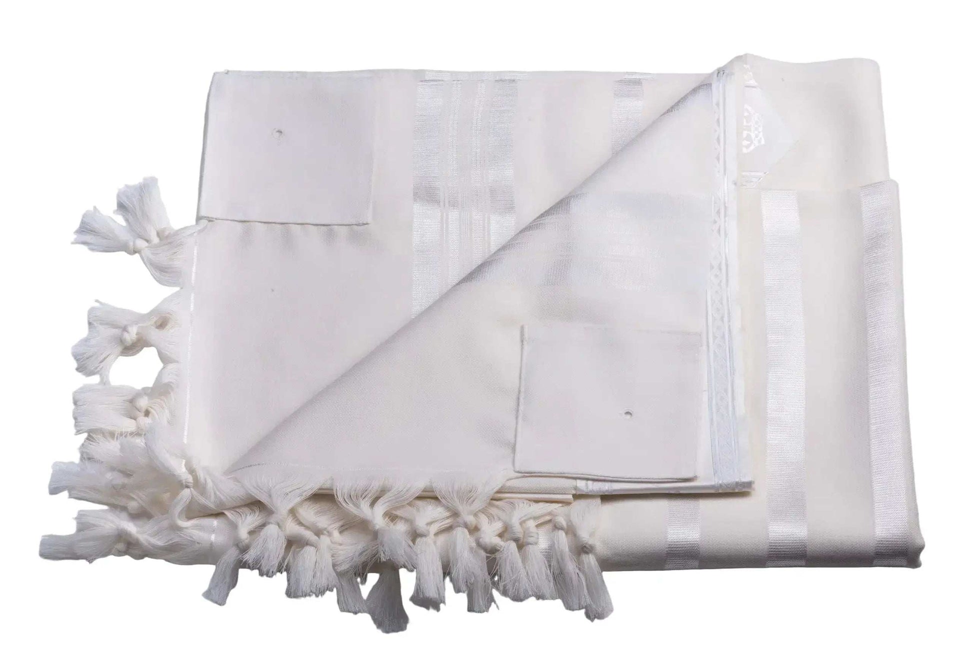 Tallit Pe'er Kal White - 100% Pure Rehelim Wool - Mishkan HaTchelet - Orot Judaica