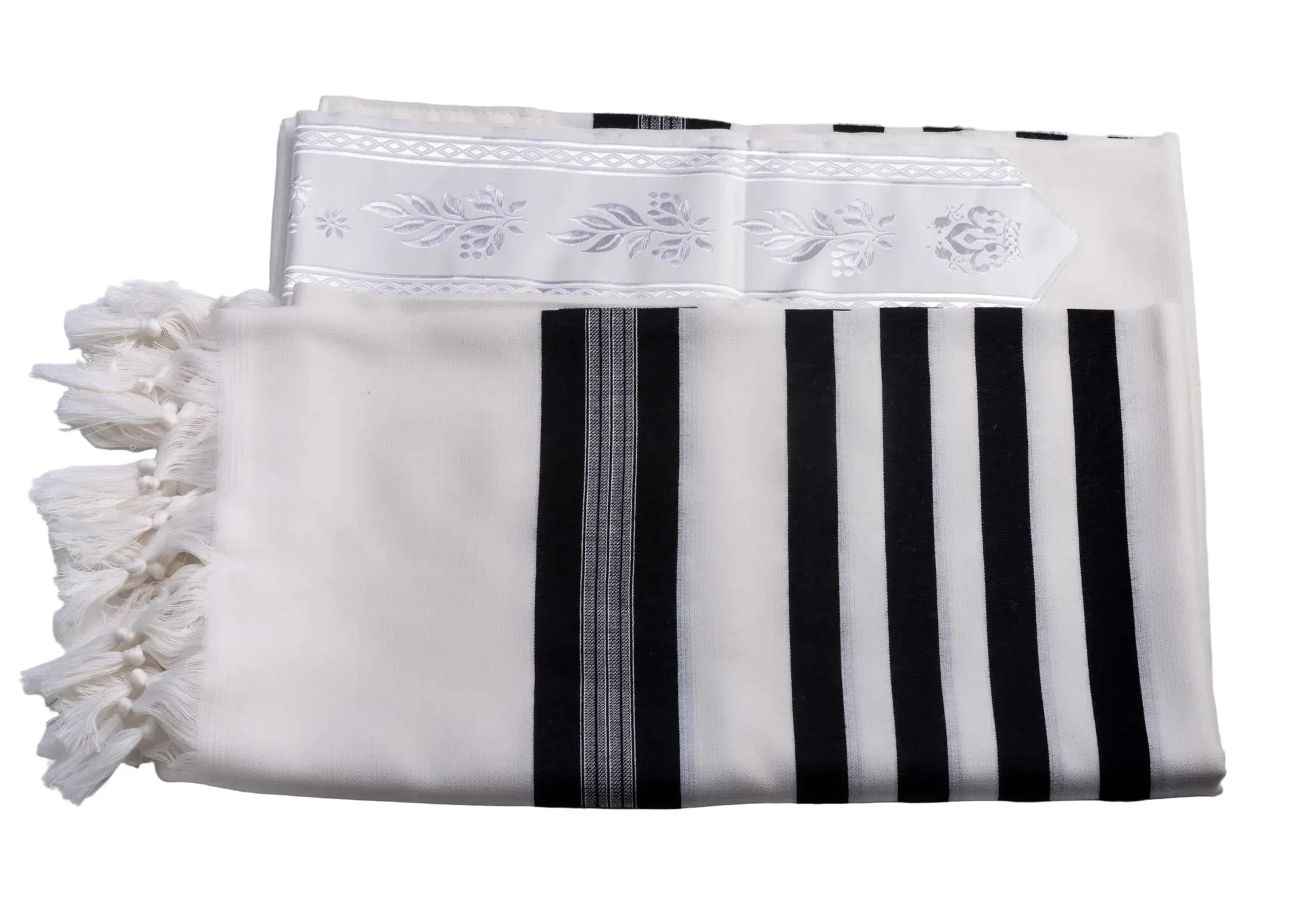 Tallit Pe'er Kal Black - 100% Pure Rehelim Wool - Mishkan HaTchelet - Orot Judaica